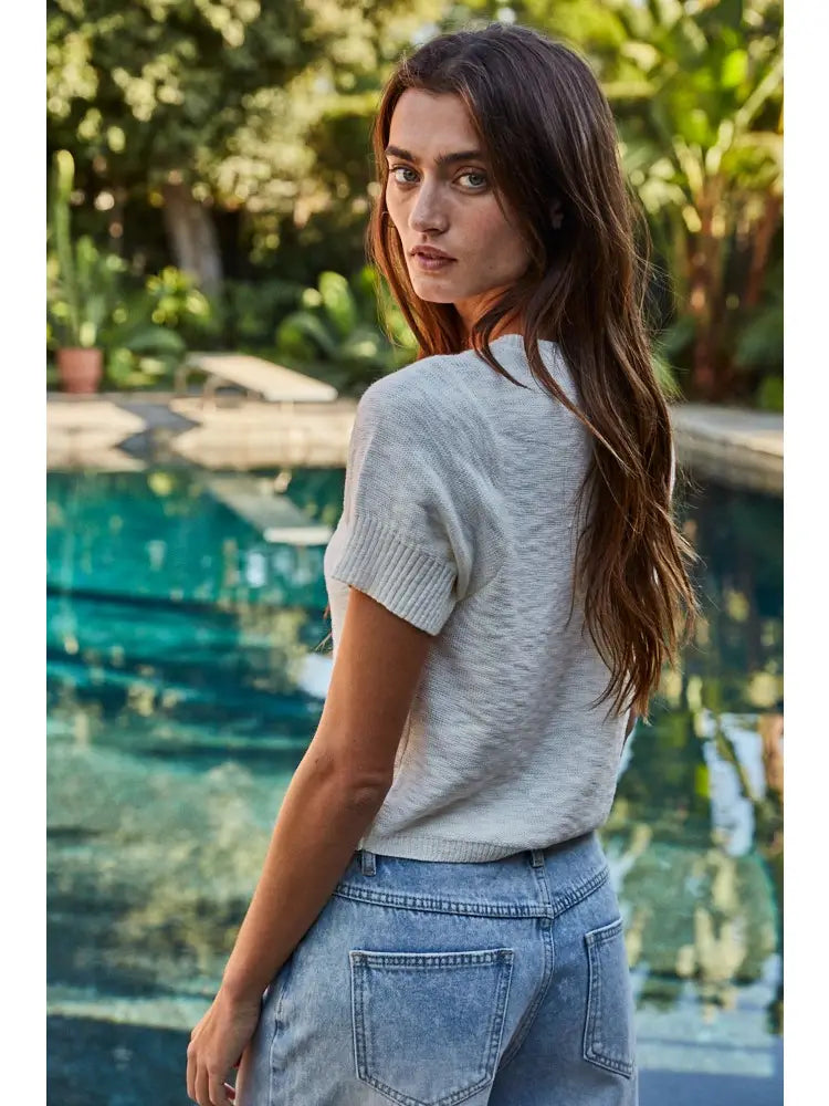 Deacon Cardigan Top (Ivory)