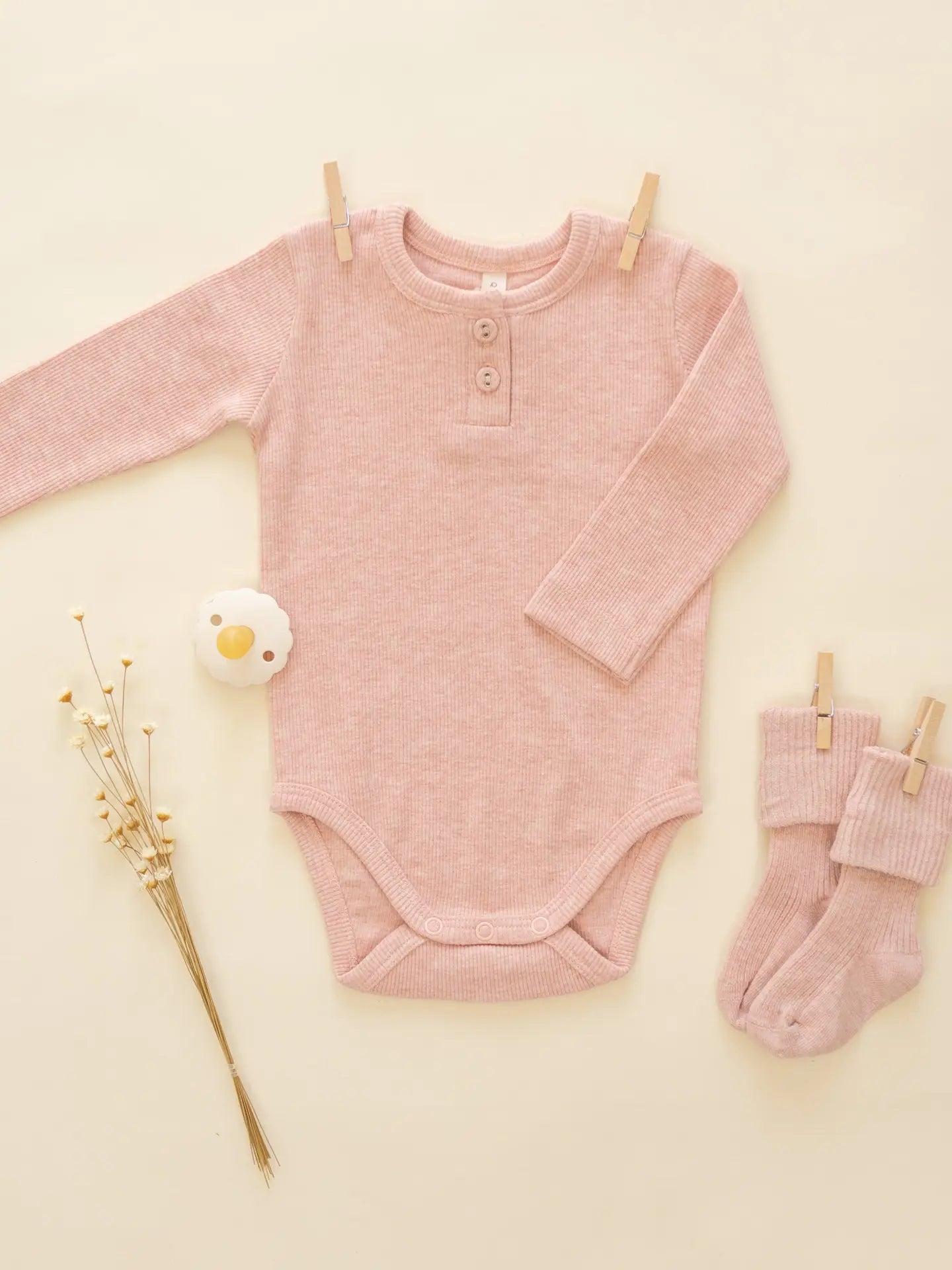 Melange Socks || Oatmeal, Rose