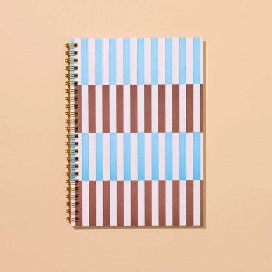 Striped Letterpress Spiral Notebook