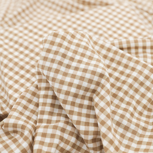 Stretch Knit Swaddle Blanket - Cinnamon Gingham