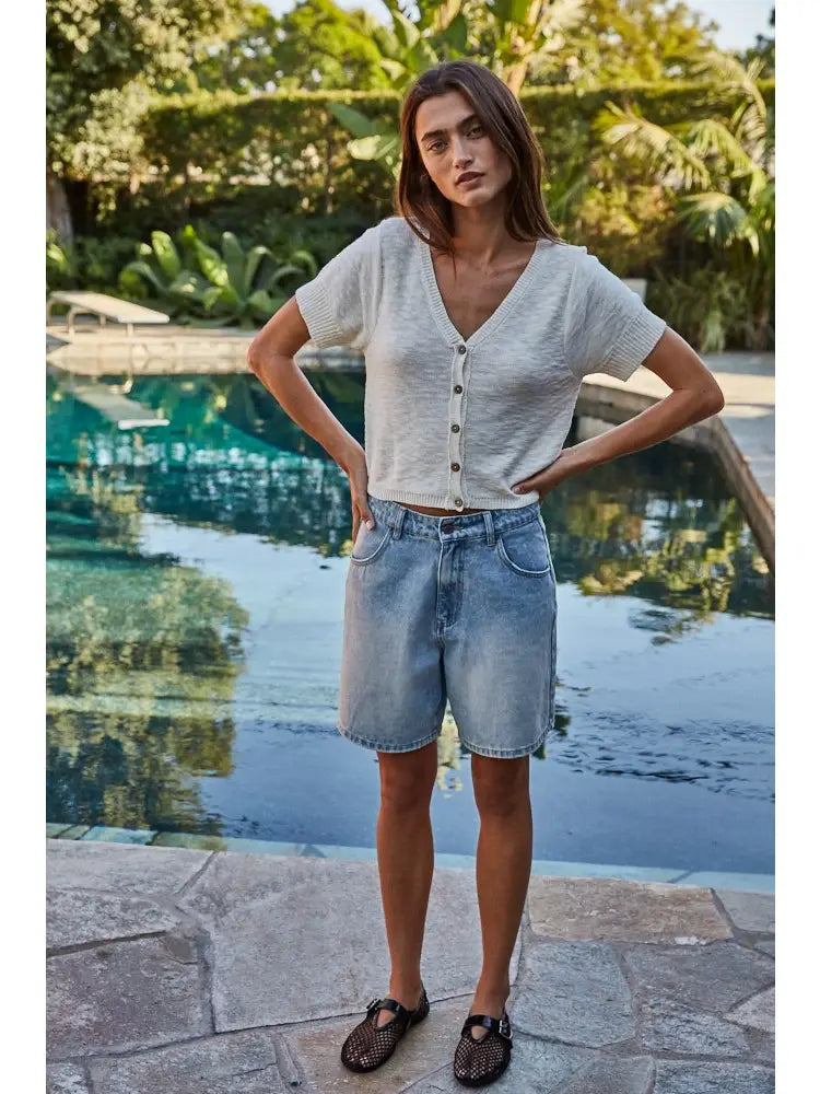 Deacon Cardigan Top (Ivory)