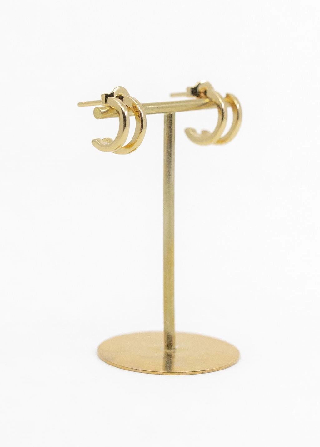 Illusion Huggie Hoop Earrings in Gold