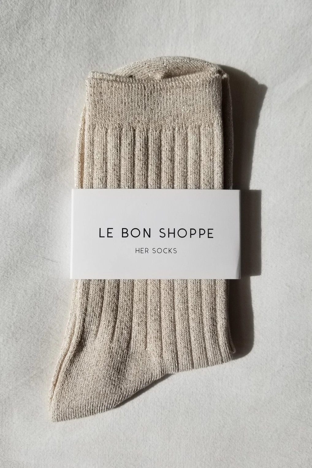Her Socks - Modal Lurex (Ivory Gold)
