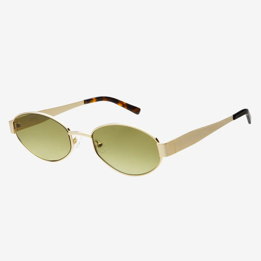 Soho Womens Oval Sunglasses (Gold + Green)
