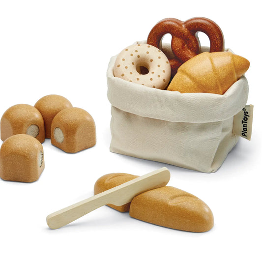 Wooden Pretend-Play Bread Set For Kids