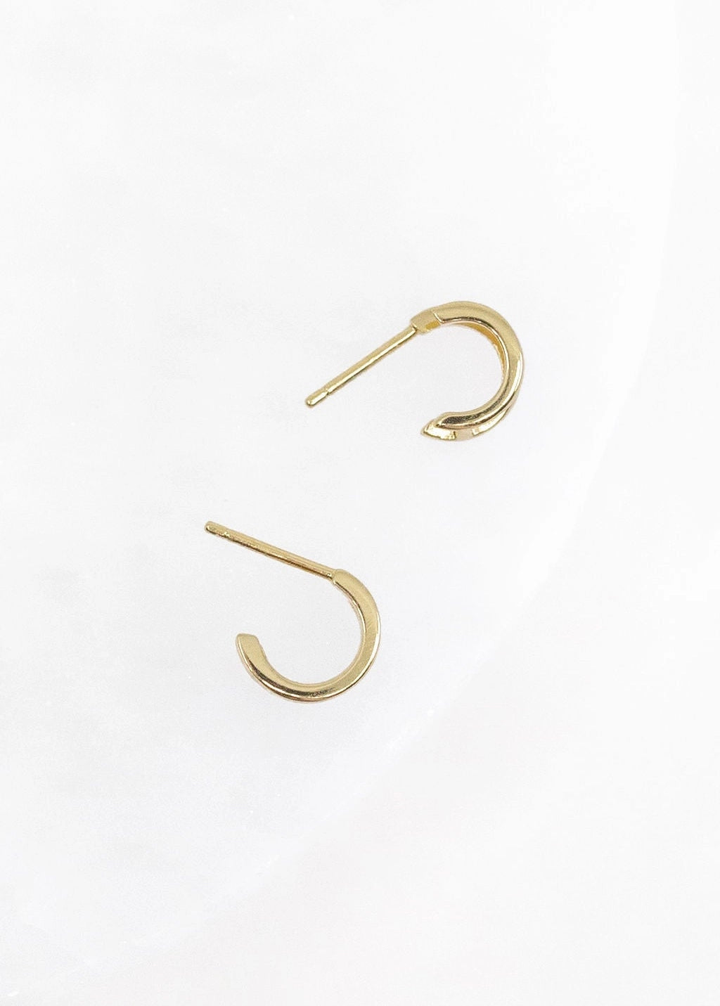 Illusion Huggie Hoop Earrings in Gold