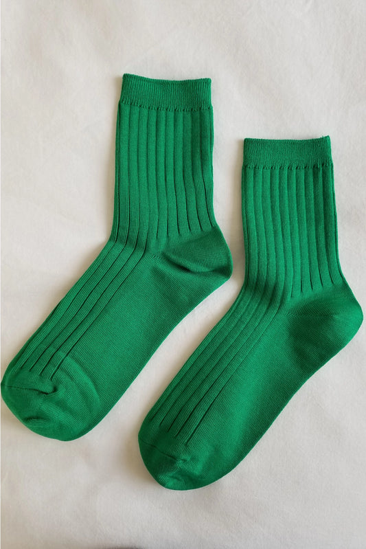 Her Socks - Mercerized Combed Cotton Rib | Kelly Green