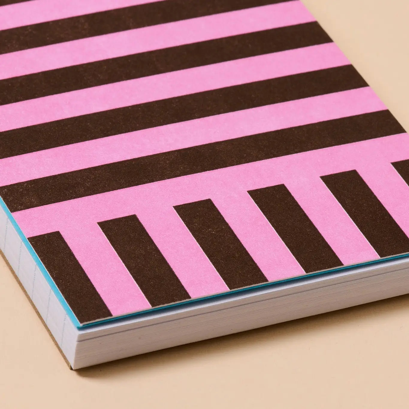 Pink Stripes Letterpress Pocket-Size Spiral Notebook - Made in USA