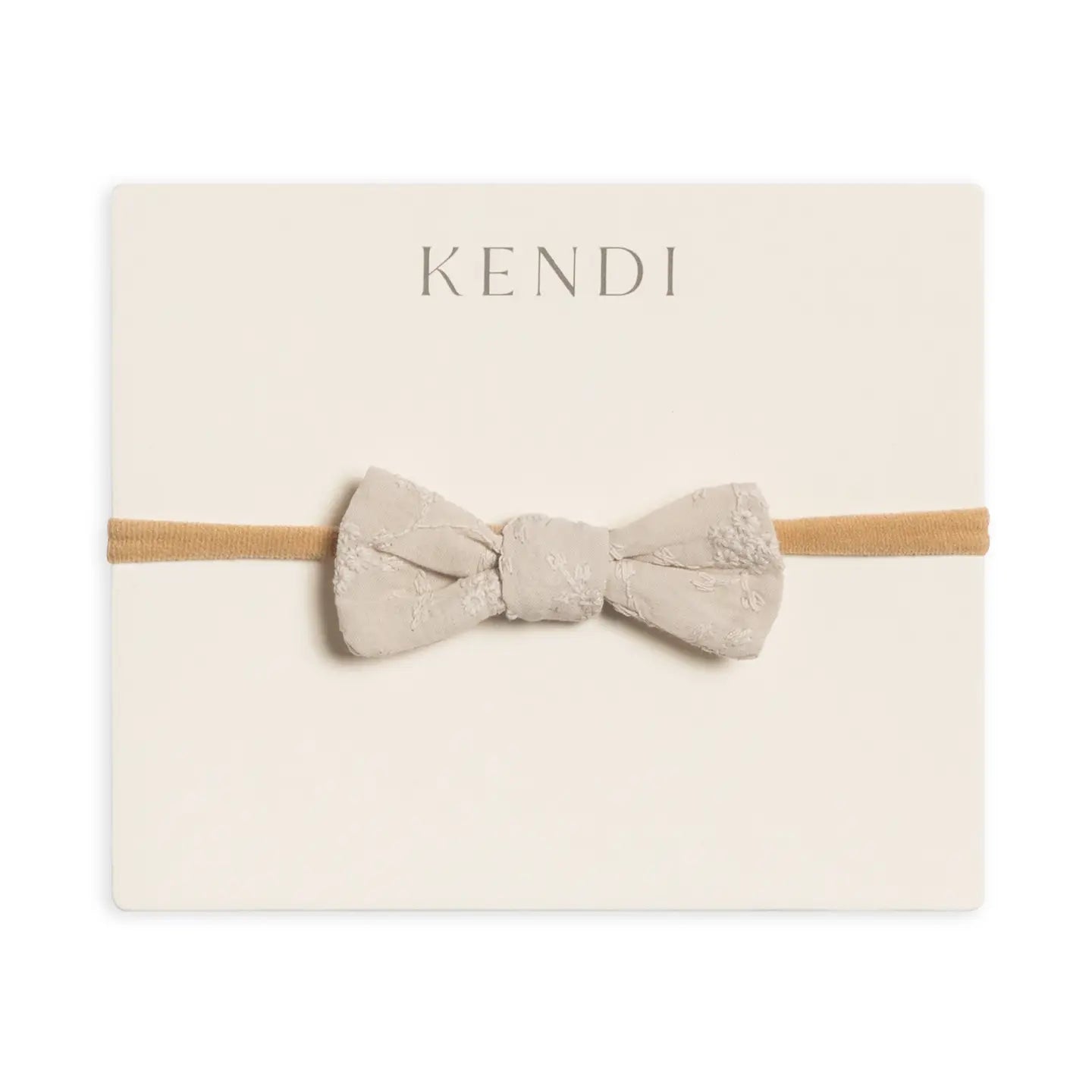 Baby Eyelet Dainty Bow - Oat