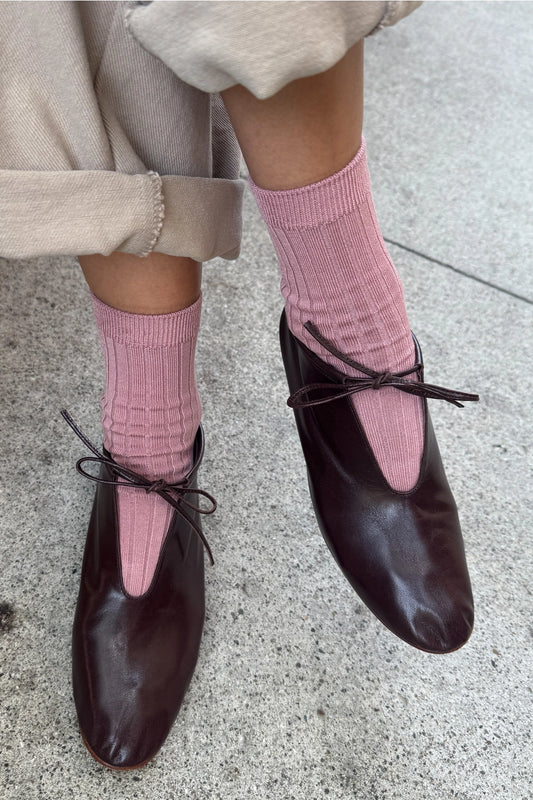 Her Socks - Mercerized Combed Cotton Rib (Desert Rose)