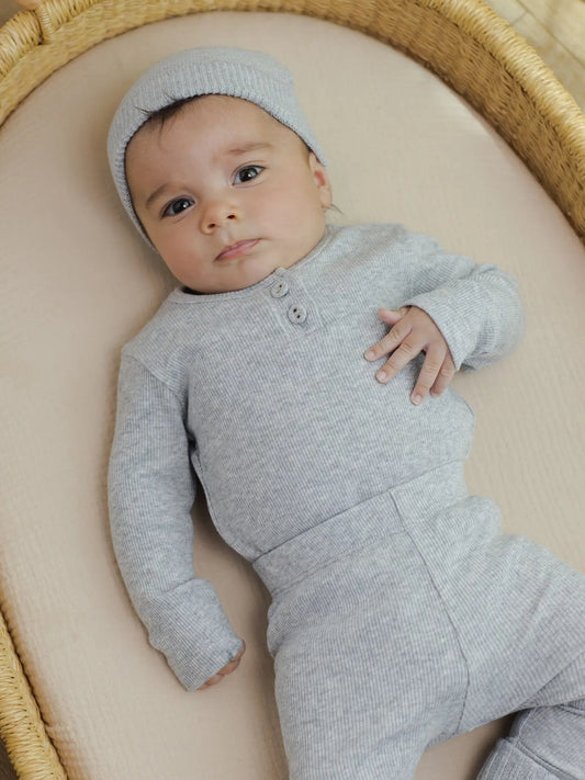 Ribbed Legging || Dusty Blue