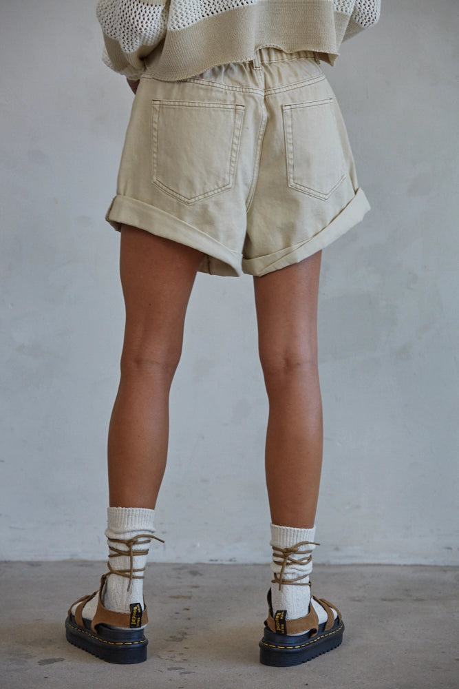 Cruisin' Denim Shorts (Sand)