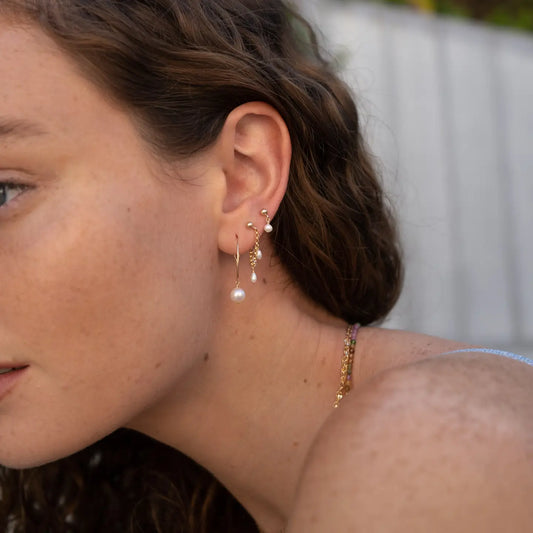 Pearl Hoops (Gold Filled)