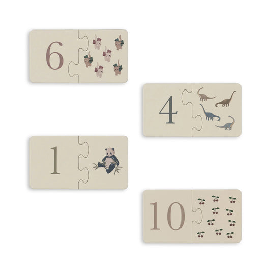 Cardboard Puzzle Numbers - Beige