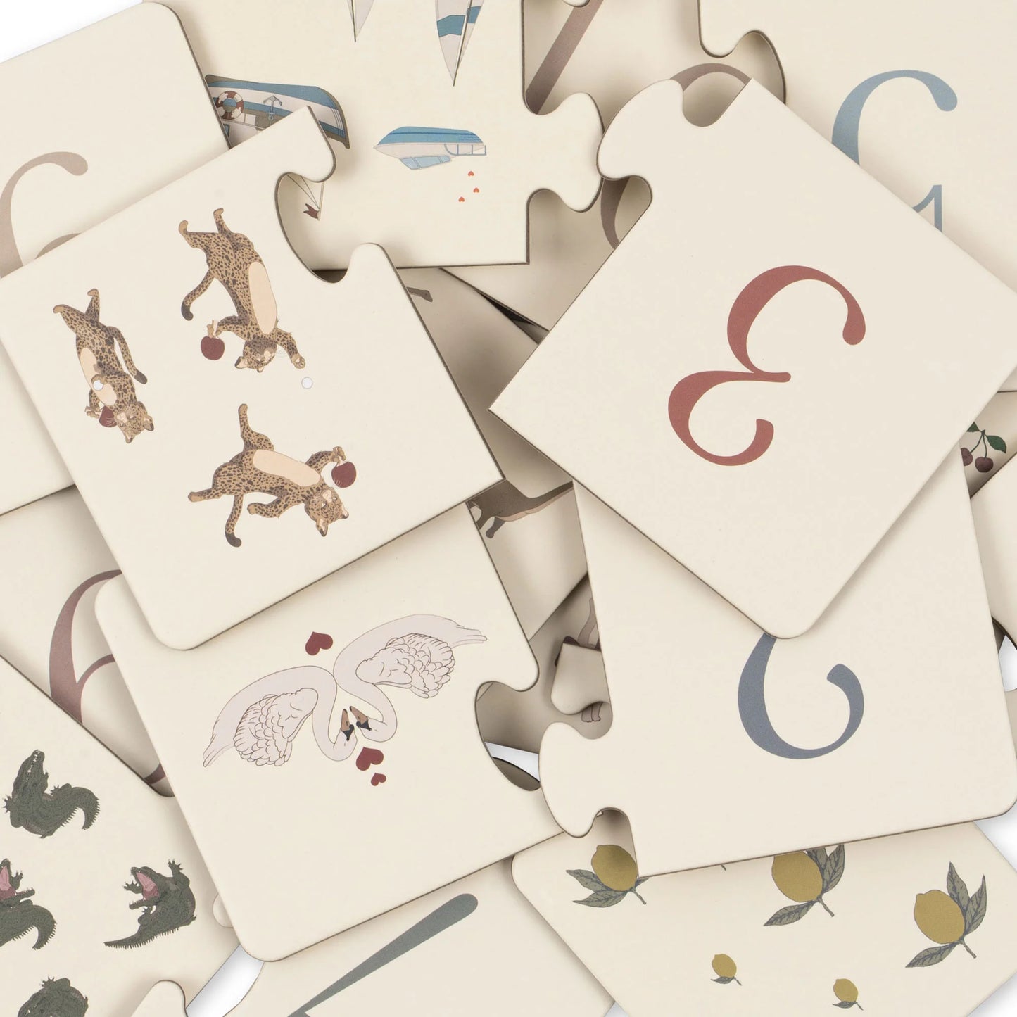 Cardboard Puzzle Numbers - Beige
