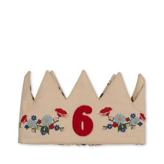 fabric birthday crown - flower | interchangeable numbers