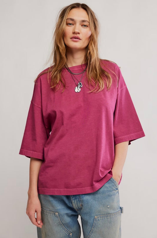 WE THE FREE PERFECT OVERSIZED TEE - GLASS ROSES