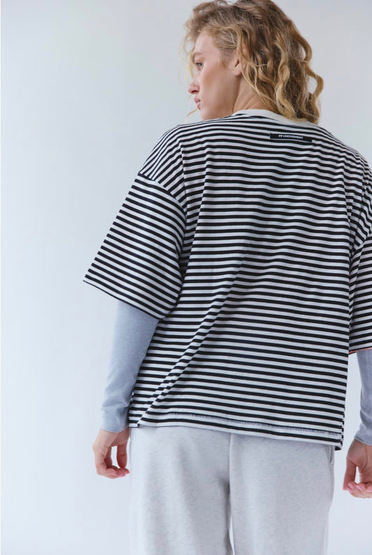 Tackle Stripe Tee (Black/White)