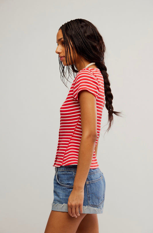 Most Wanted Striped Cardi - Red & White