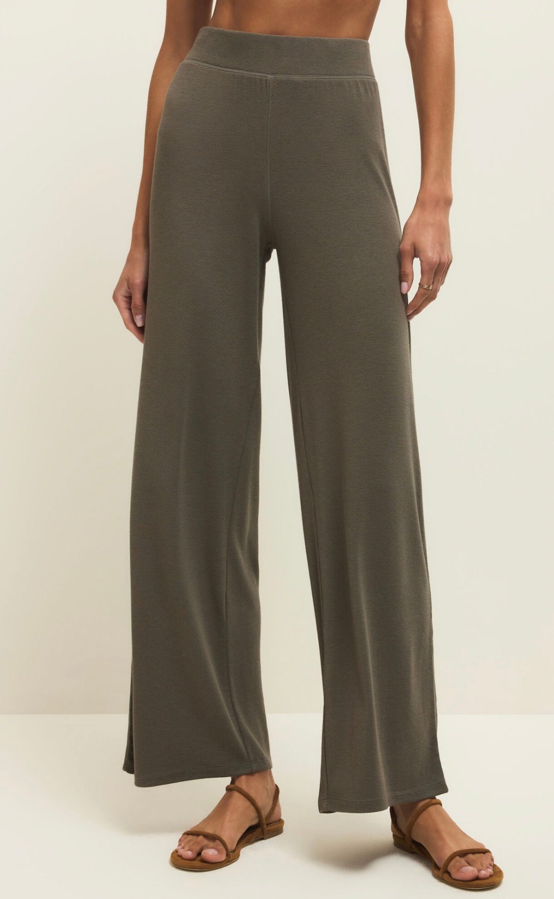 Renae Rib Pant (Khaki Green)