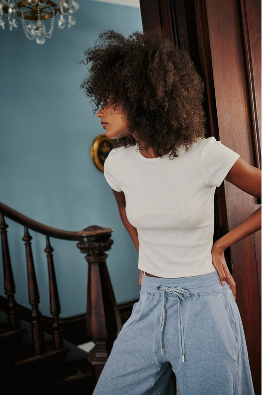 Free People Pointelle Baby Tee (Oatmeal)