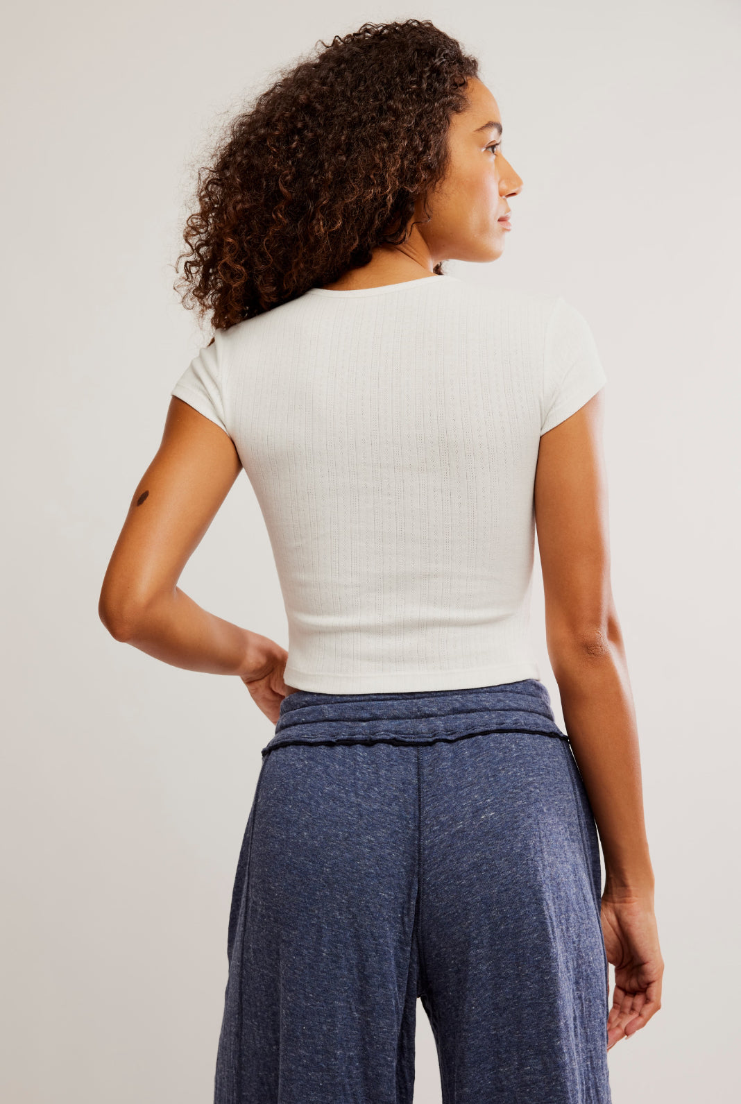 Free People Pointelle Baby Tee (Oatmeal)