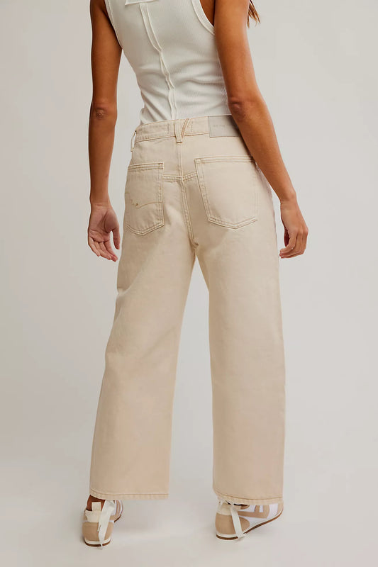 We The Free Deep Trance Dropped Boyfriend Jeans (Casual Khaki)
