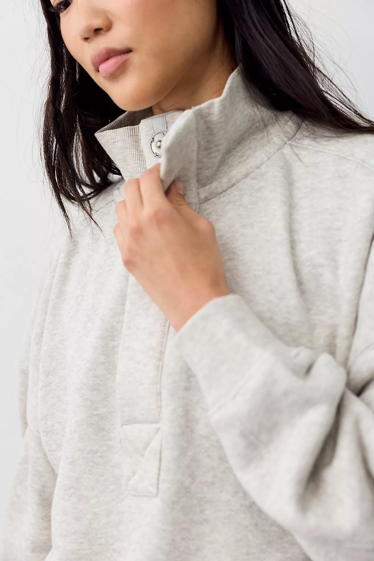 FREE PEOPLE TIMELESS PULLOVER - HEATHER GREY