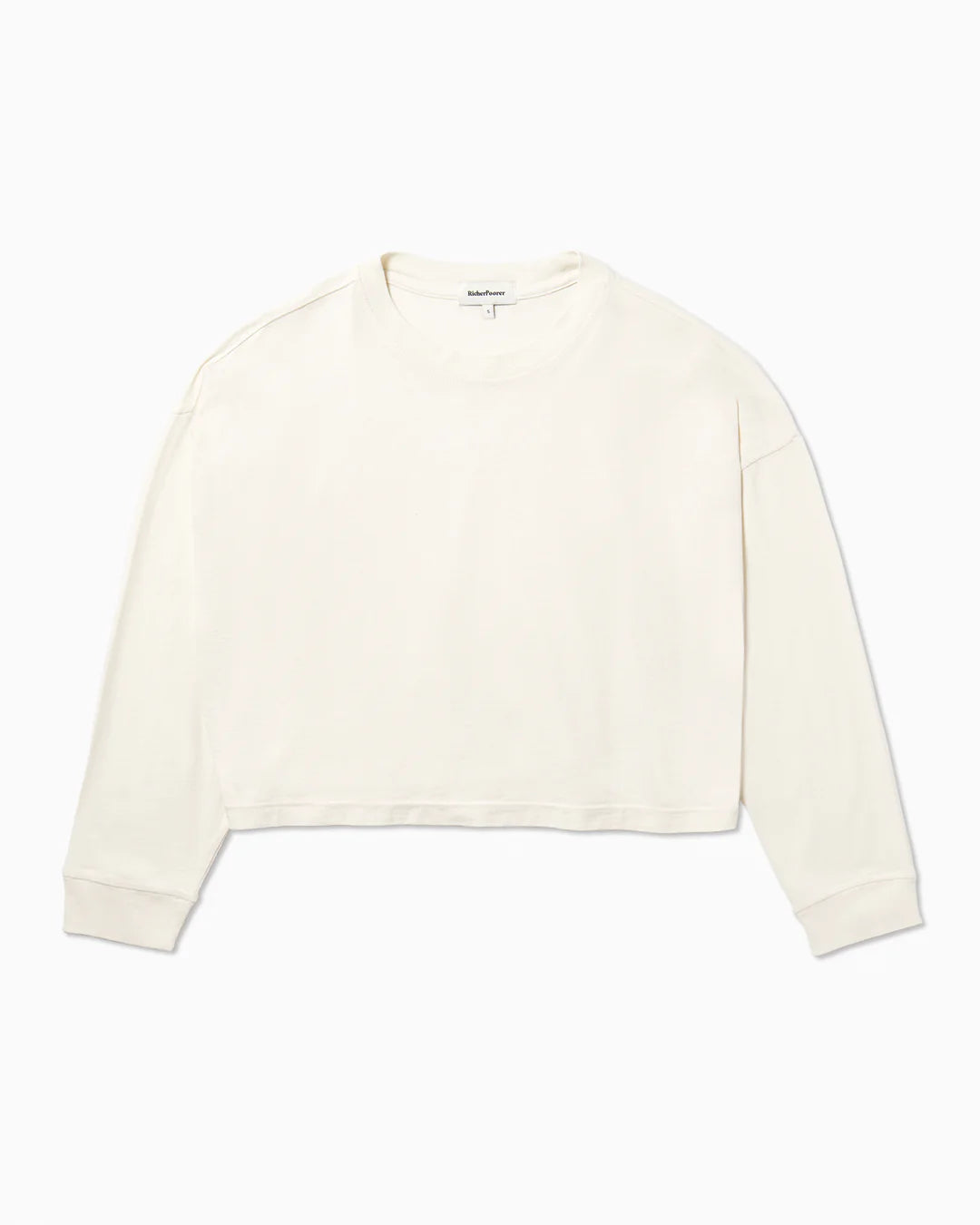 Women's Relaxed Crop Long Sleeve Tee (Bone)