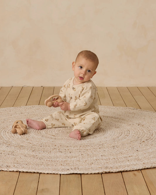 WAFFLE LONG SLEEVE JUMPSUIT || MARIGOLD