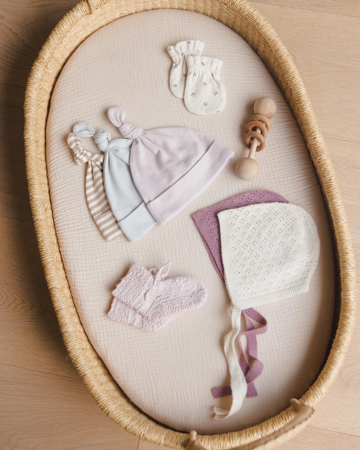 NO SCRATCH MITTENS, SET OF 2 || BLUE DITSY, LILAC DITSY