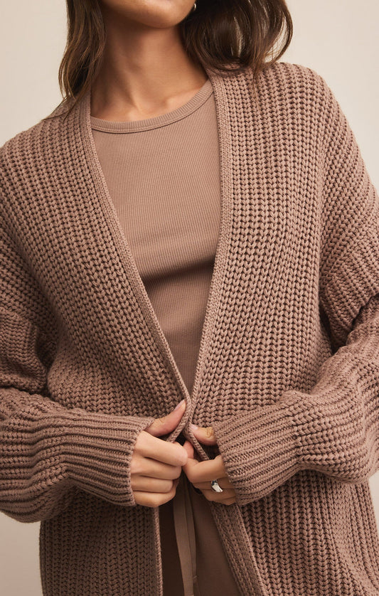 Sutton Rib Cardigan (Desert Taupe)