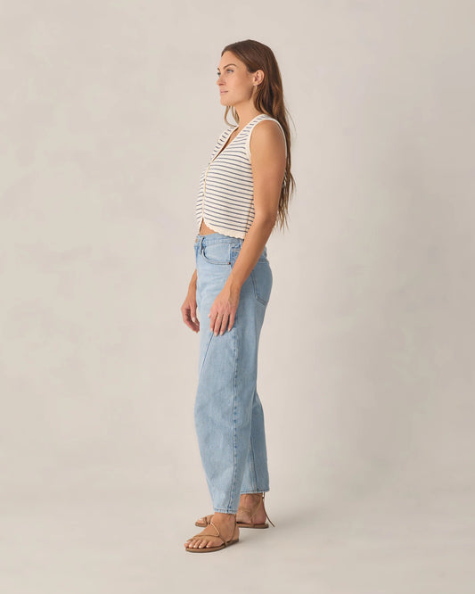 Women's Knit Vest (Marine Stripe)