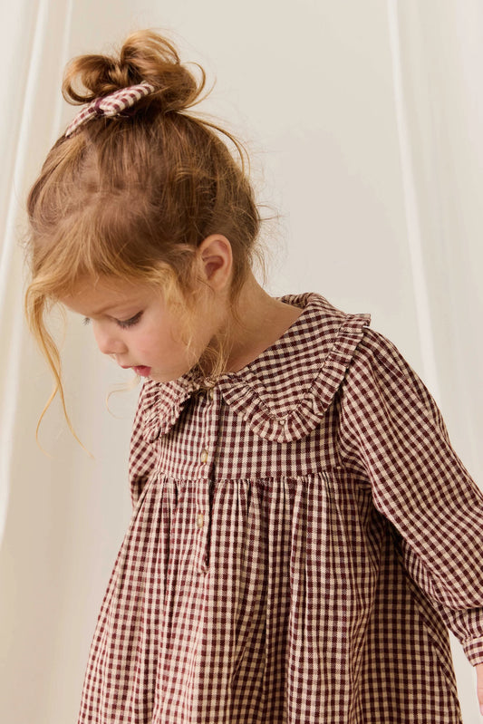 Organic Cotton Ira Dress - Cinnamon Gingham