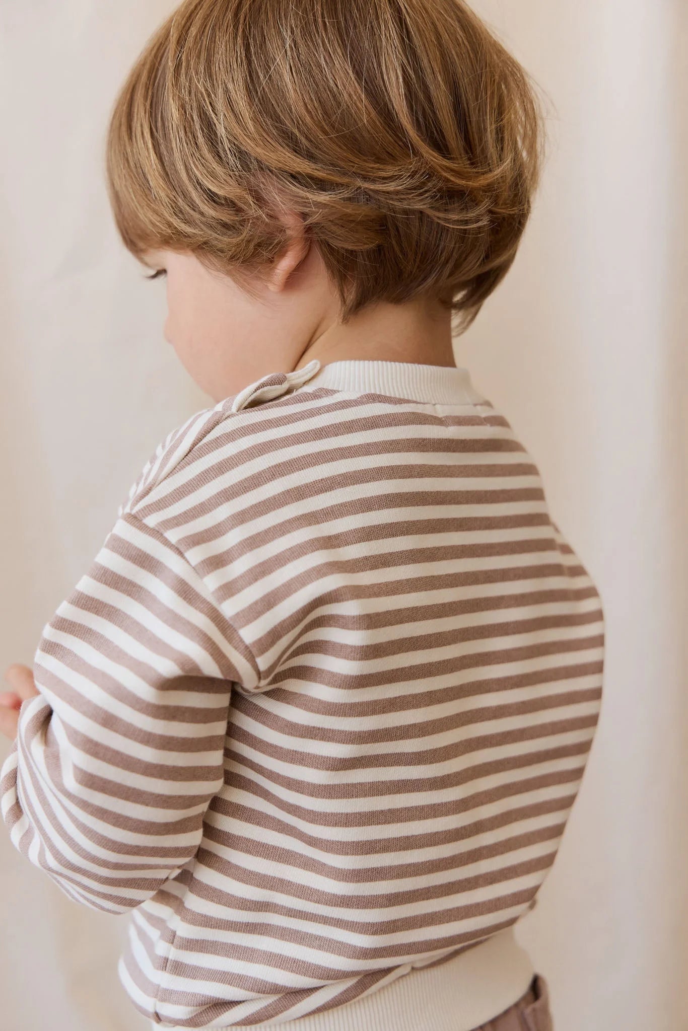 Organic Cotton Peyton Sweatshirt - Standard Stripe Carven Clay/Cloud