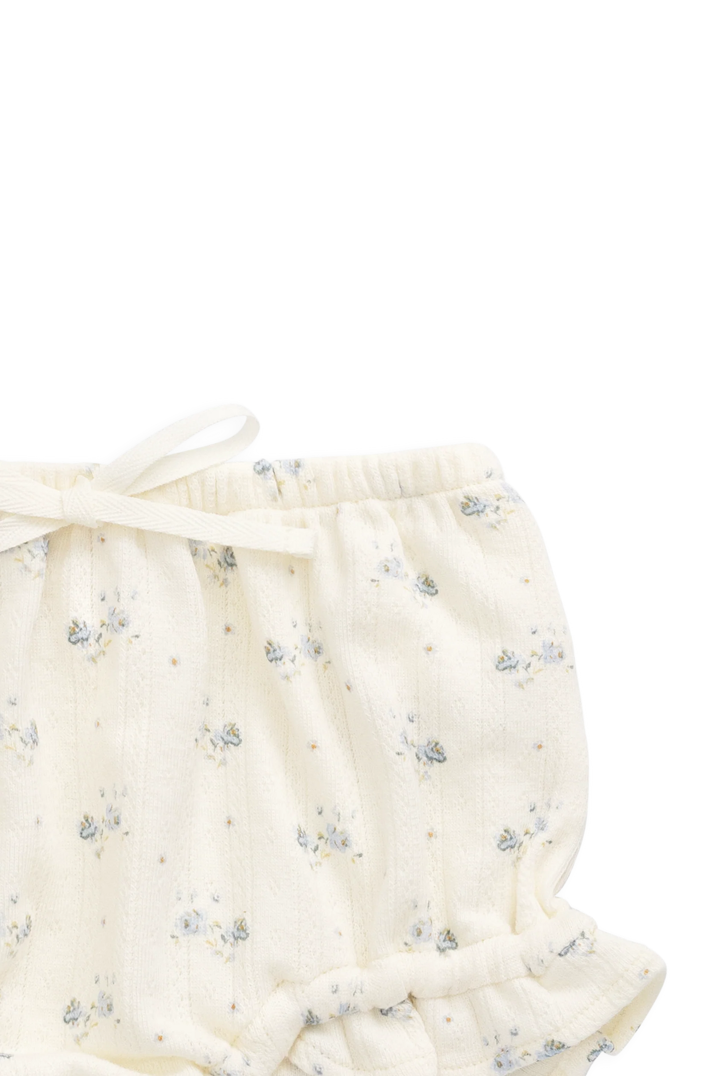 Organic Cotton Pointelle Frill Bloomer - Molly Blue