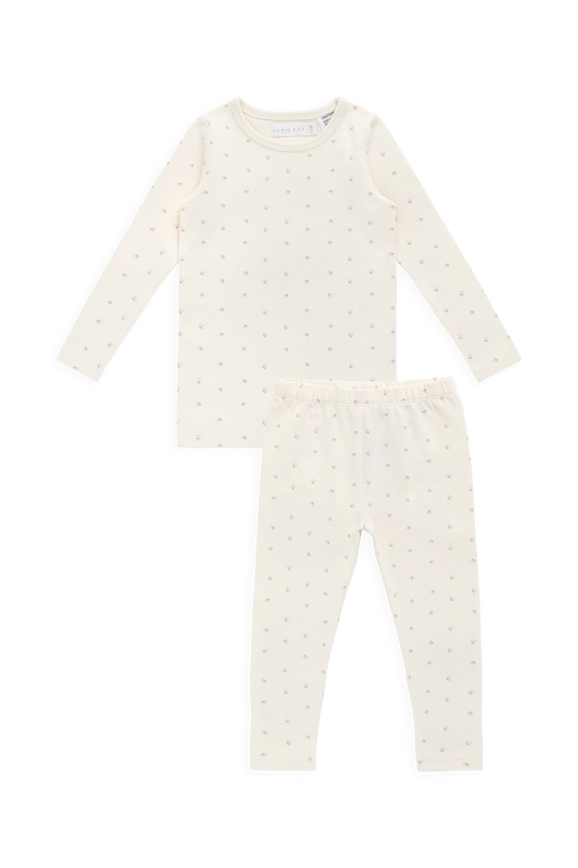 Organic Cotton Jarrah Long Sleeve Pyjama Set - Ditsy Cherries