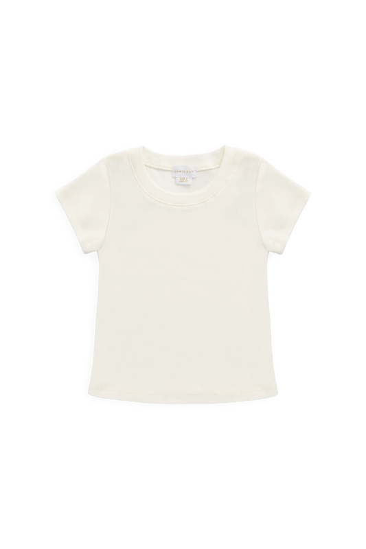Organic Cotton Rib Helene Tee - Parchment