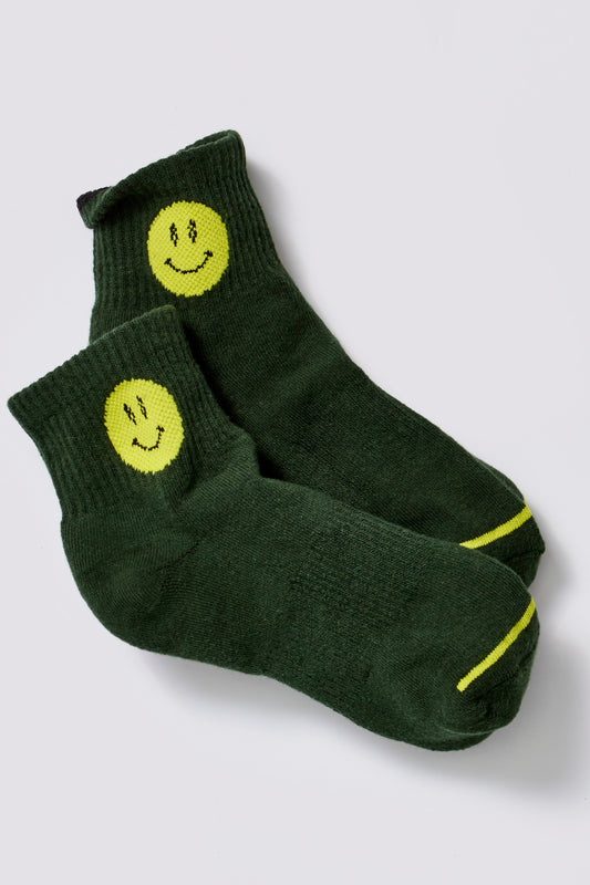 Free People Smiley Socks | Forest