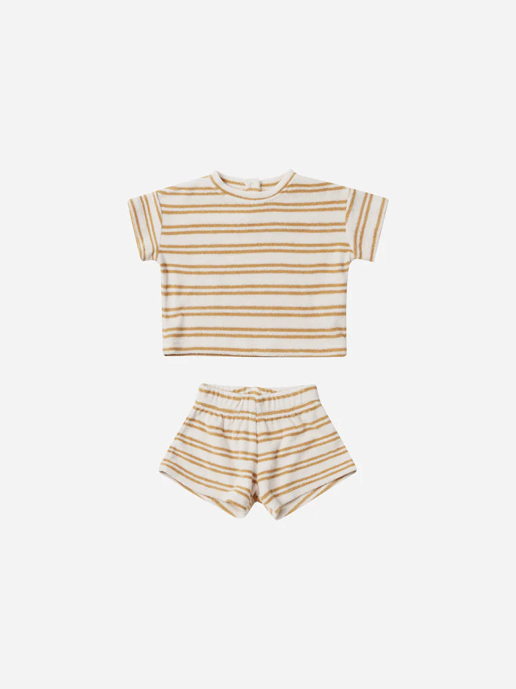 Terry Tee + Shorts Set || Honey Stripe