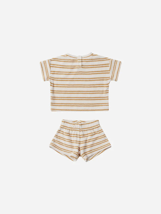 Terry Tee + Shorts Set || Honey Stripe