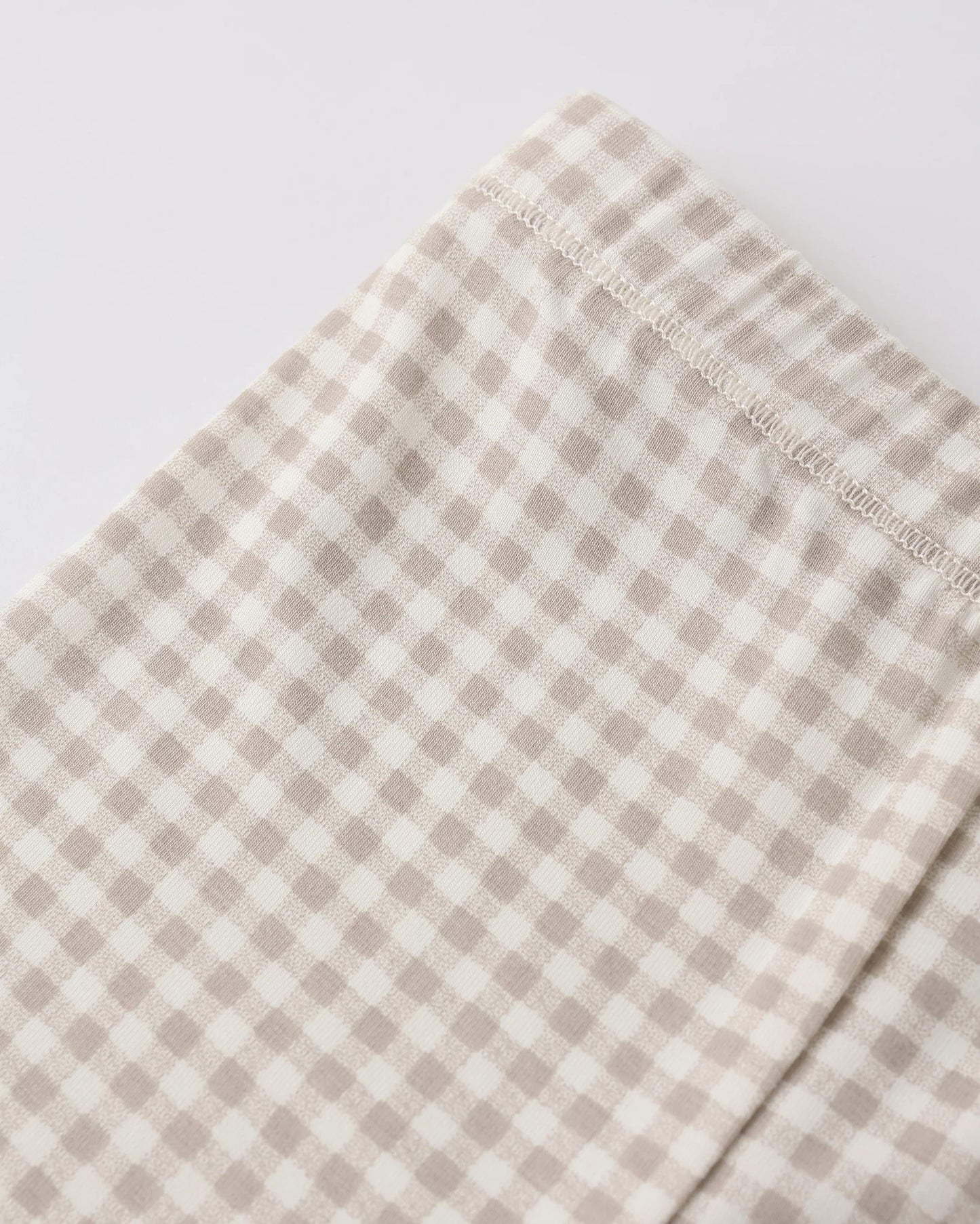 Bamboo Short Sleeve Pajama Set - Oat GIngham