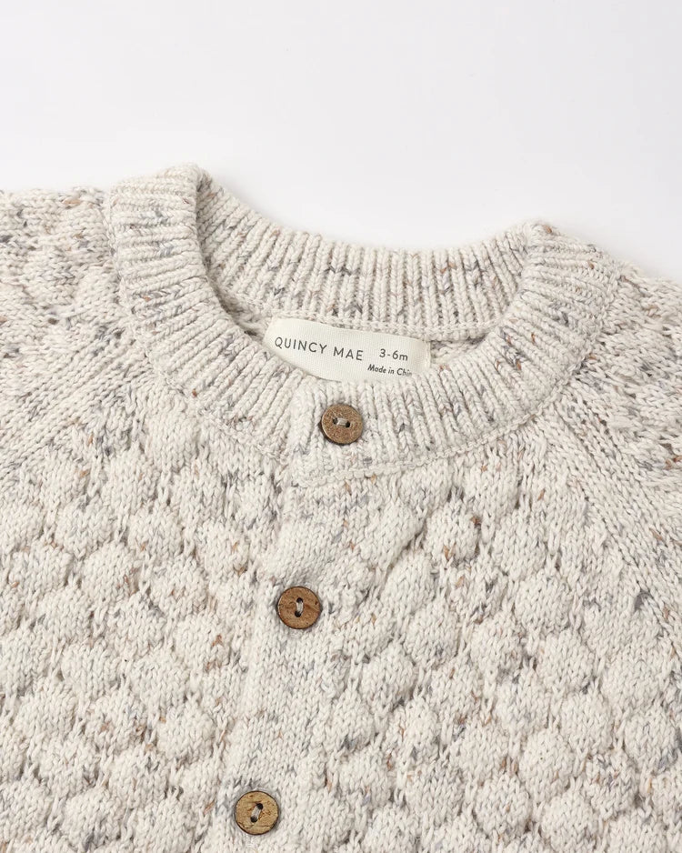 Bubble Knit Cardigan Natural Confetti