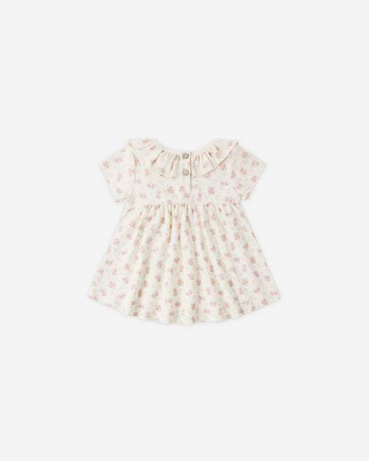 Ruffle Collar Jersey Dress (Flower Field)