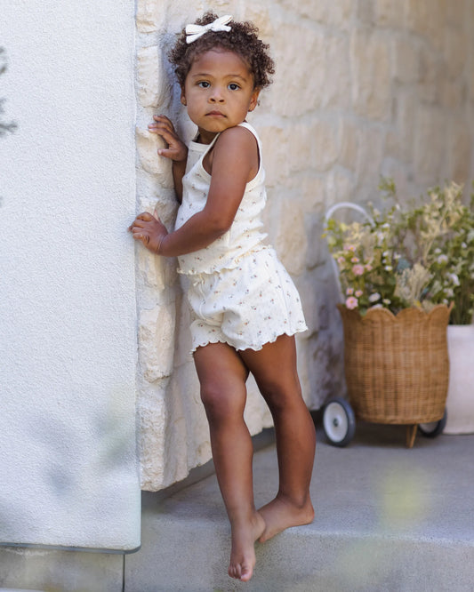 Pointelle Tank + Shortie Set (Petit Fleur)