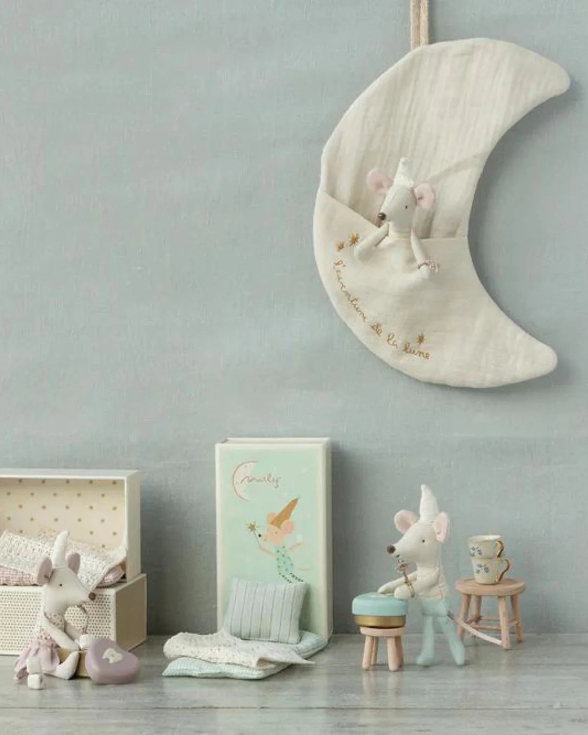 Maileg Tooth Fairy Mouse, LIttle Sister in Match Box