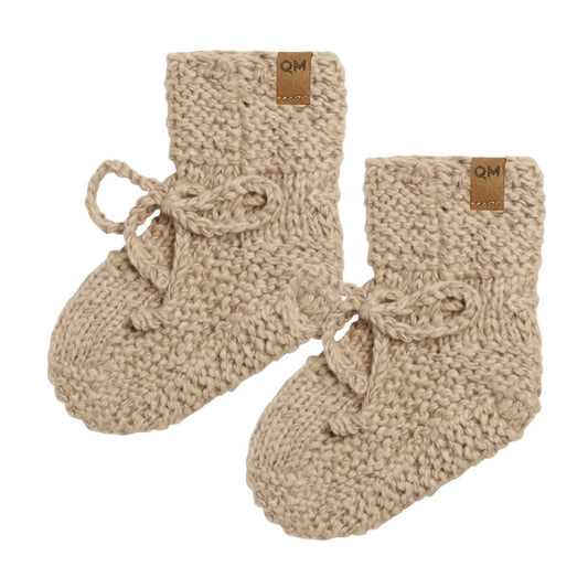 Knit Booties, Latte Speckled