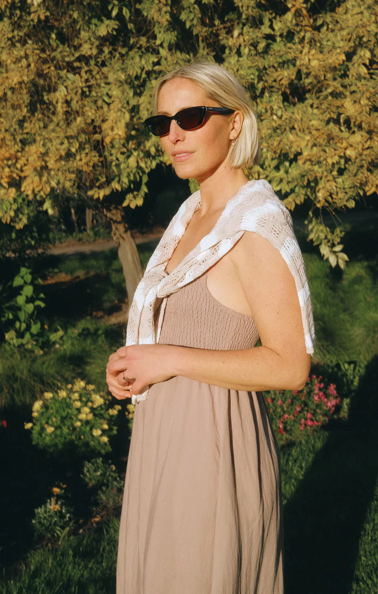 Beachside Midi Dress (Iced Coffee)
