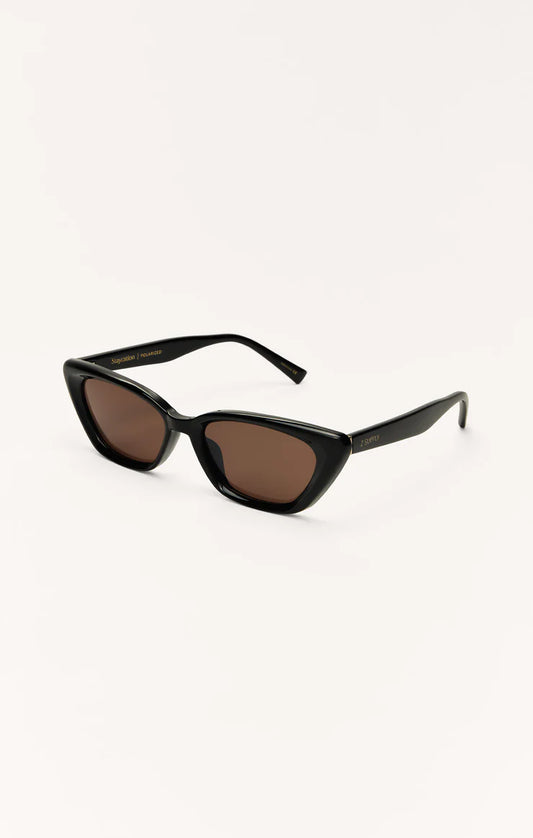 Staycation Polarized Sunglasses ( Polished Black - Brown)