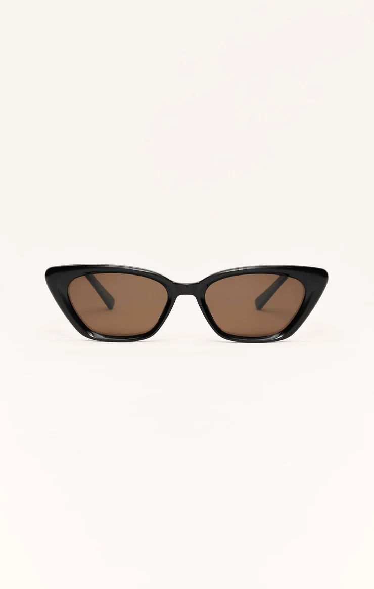 Staycation Polarized Sunglasses ( Polished Black - Brown)